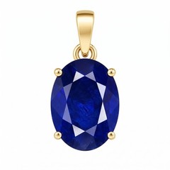 9 Carat Blue Sapphire Pendant Gemstone Gold Plated Men Women Gift