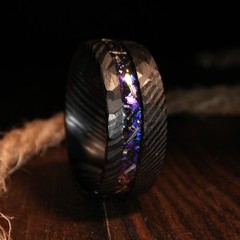 “Azure Harmony” Ring Set – June Birthstone Sapphire Couples Wedding Bands