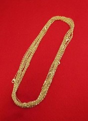 WHOLESALE LOT OF 50 14KT GOLD PLATED 18 INCH 1mm TWISTED NUGGET CHAINS