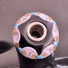 (ONE) Trollbeads Beautiful Dark Purple base SPARKLE Unique BEAD NO.2(Center One)