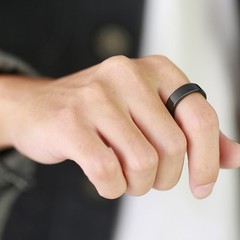 Ntag215 Black Ceramic Smart Ring Compatible with NFC Enabled Phones and Devices