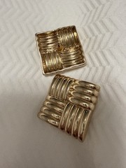 8 OTHER REASONS Gold Pleated Waterproof Woven Earrings