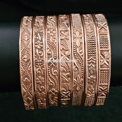 Pure Copper Bangles Set Of 7 Bangles Statement Bangles For Women Jewelry NABAA-5