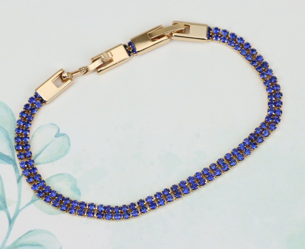 Rose Gold Bracelet with Blue Stones, XPBL0684