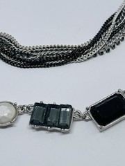 Black & Ivory Layered Simply Vera Vera Wang Statement Necklace Multi Chain 20”