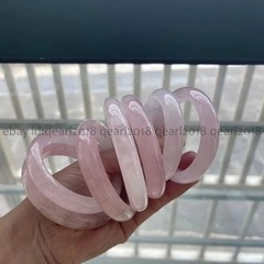 Natural Light Pink Rose Quartz Gemstone Bangle Bracelet 56-62mm Women Jewelry