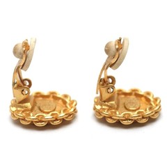 Chanel CC Logo Coco Mark Earrings Vintage 1996 Gold-Tone Made in France 0.71in