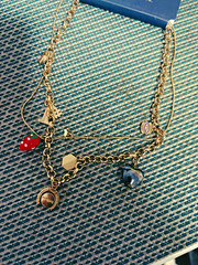 Universal Thread Layered Cable Chain Charm Necklace Strawberry Mushroom Heart