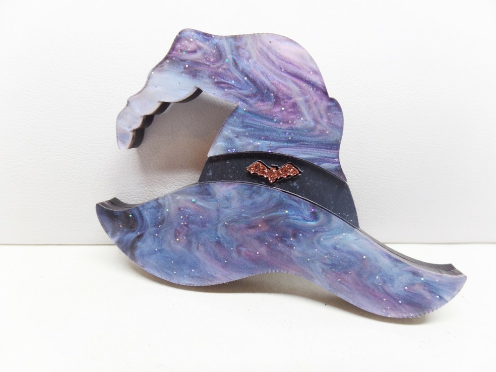 Fabulous Limited Edition Purple Witch Hat Acrylic Brooch