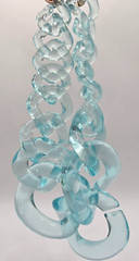 Chunky Link Necklace – Large LIGHT BLUE Chain ~9 in – Fun Flair Statement Drama