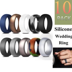 3-10 Pack Silicone Wedding Engagement Ring for Men Women Rubber Band Gym Sports