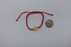 x3 kabbalah macrame red string bracelet St Benito rhodium gold plated medal