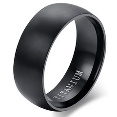 8MM Black Titanium Ring Brushed Matte Finish Comfort Fit Wedding Band Size 6-14