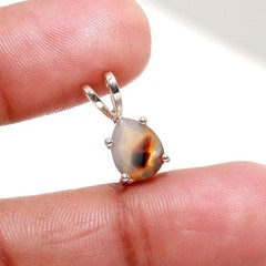 Natural Montana Agate Pear Necklace 925 Sterling Silver Jewelry Gift For Lovers