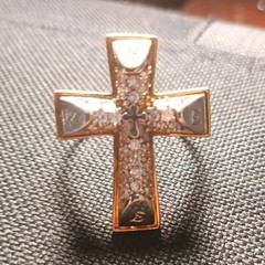 10K Cross Ring Band
