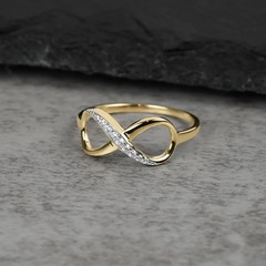 2Ct Round Cut Simulated Diamond WeddingInfinity Band Ring 14k Yellow Gold Plated