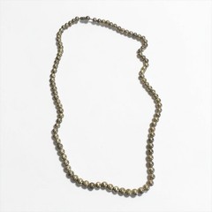 30in Silver Tone Metal Beaded Necklace Antique Textured Statement