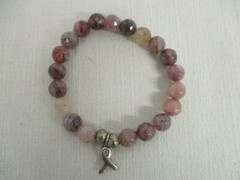 4 STRETCHY GLASS & STONE BEAD BRACELETS ~ BRACHA & OTHERS