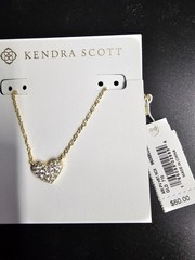 Kendra Scott Gold Plated Pavé Clear Crystal Heart Pendant Cable Necklace