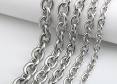 Cable Link Necklace Stainless Steel 7/10/12mm Chain Men’s Women’s Jewelry