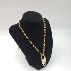 100% Auth Louis Vuitton Lock & Key with Unbranded Gold Plated Chain Necklace #