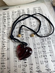 Authentic Baccarat Red Ruby Heart Pendant Necklace