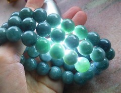 1 piece Green Natural A JADE Jadeite Beads Bangle Bracelet 7 inches 手链 708569