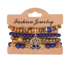 Boho Crystal Beaded Bracelet Set Colorful Stackable Bracelets Women Girls