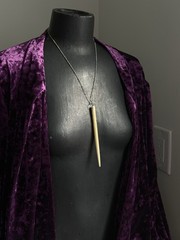 Carved buffalo bone dagger point necklace pendant southern goth Midwest boho