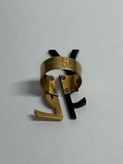 YSL LOGO RING! Adjustable Bague Two Tone Black and Gold Logo Ring – GORGEOUS!