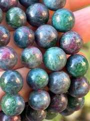 Ruby Emerald Kyanite Bead Bracelet Natural Crystal Gemstone 1pc
