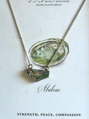 Luna Norte Abalone Silver Plated Brass Necklace 16-20” In Original Box NIB