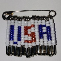 Unique Patriotic and Flag Safety Pin Brooch