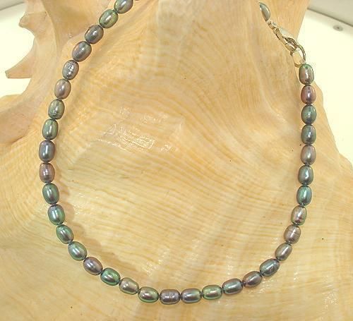 4.5MM SINGLE-STRAND CULTURED FRESHWATER PEACOCK OVAL PEARL SP ANKLET 9″-11″ #2