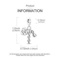 MULA 925 Stering Silver DIY Charm AAA CZ Love Family Pendant for Women Bracelet