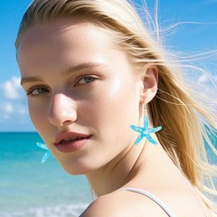5 Pairs Bohemian Resin Starfish Drop Earrings Ocean Style Beach Vacation Jewelry
