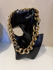 LANVIN Vintage Large Chain with Crystals Necklace