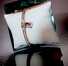 COACH – Rose Gold Cubic Zirconia Bangle Bracelet for Women