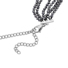Terahertz 150.00 ctw Multi Row Necklace in Silvertone Stainless Steel 16-20 In