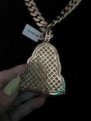 18” 14k gold Plated Cuban necklace  with 5A CZ Jesus pendant