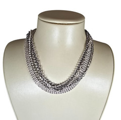 Apt. 9 Women’s Gunmetal & Silver Plated Multi Chain Short Necklace NWT