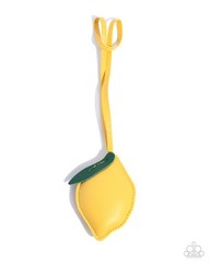 Paparazzi Low-Key Lemon – Yellow – Green & Yellow Leather – Loop Attachment – B