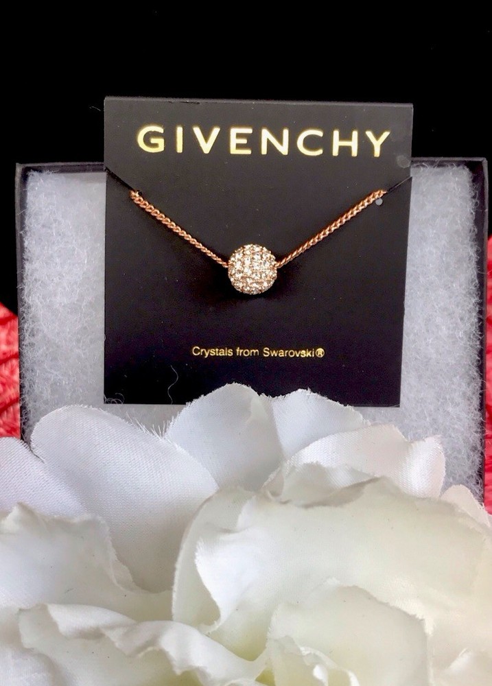 🆕Givenchy Crystal Fireball Pendant Necklace-Rose Gold Tone Swarovski Crystal
