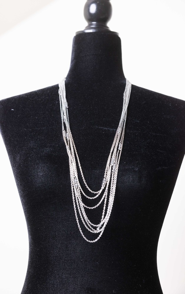 The Limited Layered Multi-Strand Necklace Silver-Tone NWT $30