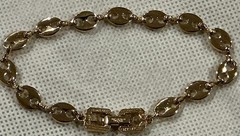 Authentic Givenchy Gold Tone Mariner Oval Link Bracelet 7 inch Box Clasp