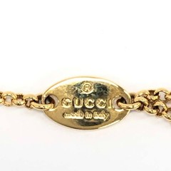 Gucci Blondie Interlocking G Gold Tone Crystals Double Chain Necklace with Box