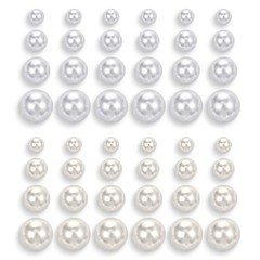 24 Pairs Pearl Studs Earrings for Women White & Beige Faux Simulated Pearl Ea…