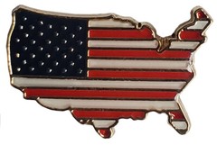 Pack of 2 USA Flag United States of America Country Map Hat Cap Lapel Pin