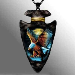 Flying Eagle Arrowhead Style Pendant Necklace