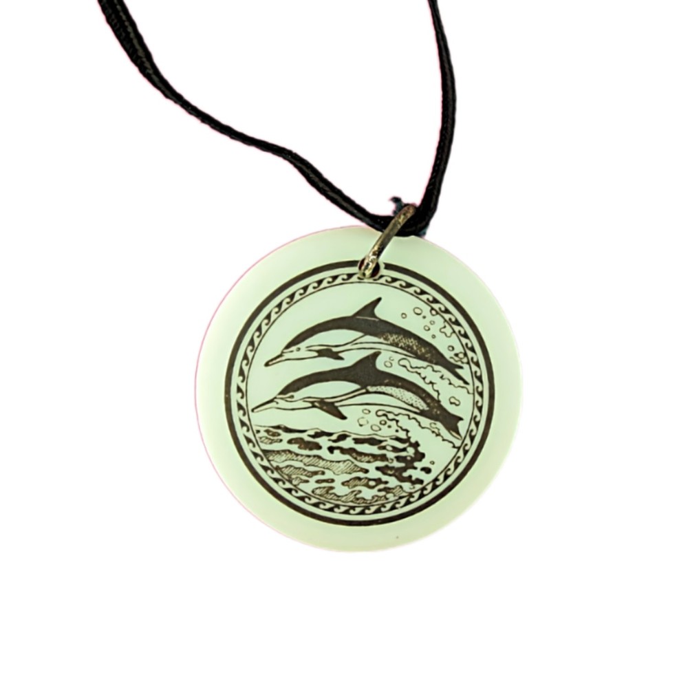 Touchstone Pottery Dolphins Porcelain Necklace
